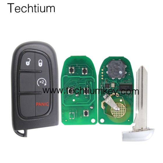 433Mhz 4A chip FCC:GQ4-54T keyless 3+1 button remote key for Dodge,Ram 2013-2017,Jeep 2014-2018